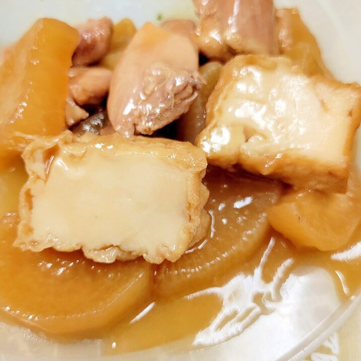 簡単(^^)鶏肉+大根+厚揚げのほっこり煮物♪